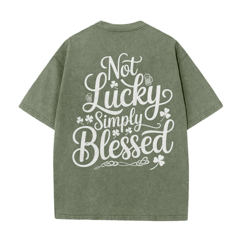 Christianartworkshop Not Lucky Simply Blessed Romans 4:7-8 Unisex Washed T-Shirt - Army Green - 5XL - image 20