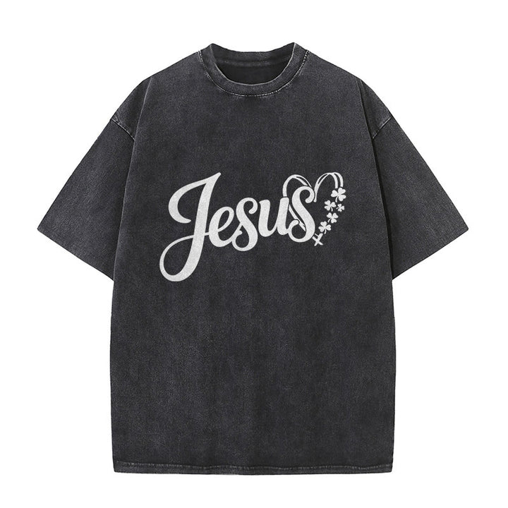 Christianartworkshop It's Never Luck It's Always God Jesus Unisex Washed T-Shirt - image 26