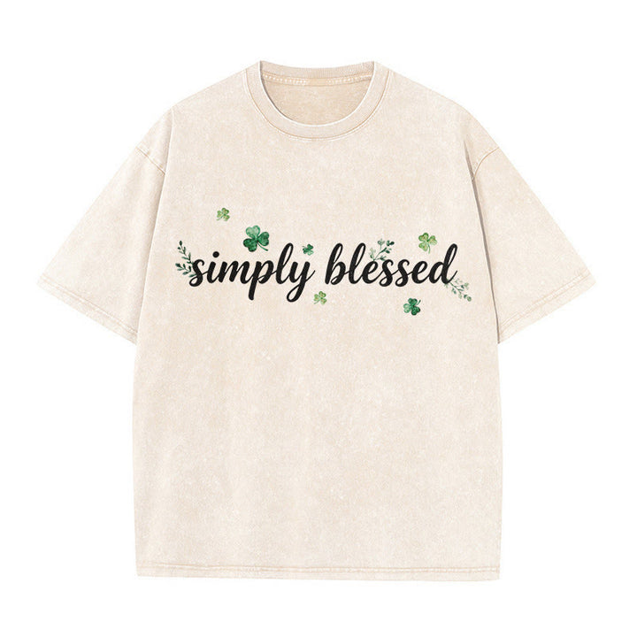 Christianartworkshop Not Lucky Simply Blessed Psalm 34:8 Unisex Washed T-Shirt - image 14