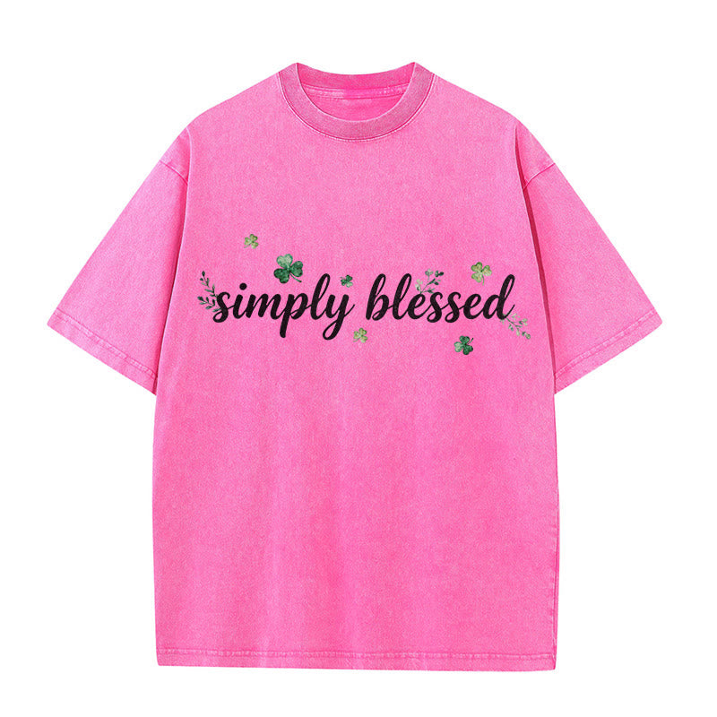 Christianartworkshop Not Lucky Simply Blessed Psalm 34:8 Unisex Washed T-Shirt - image 14