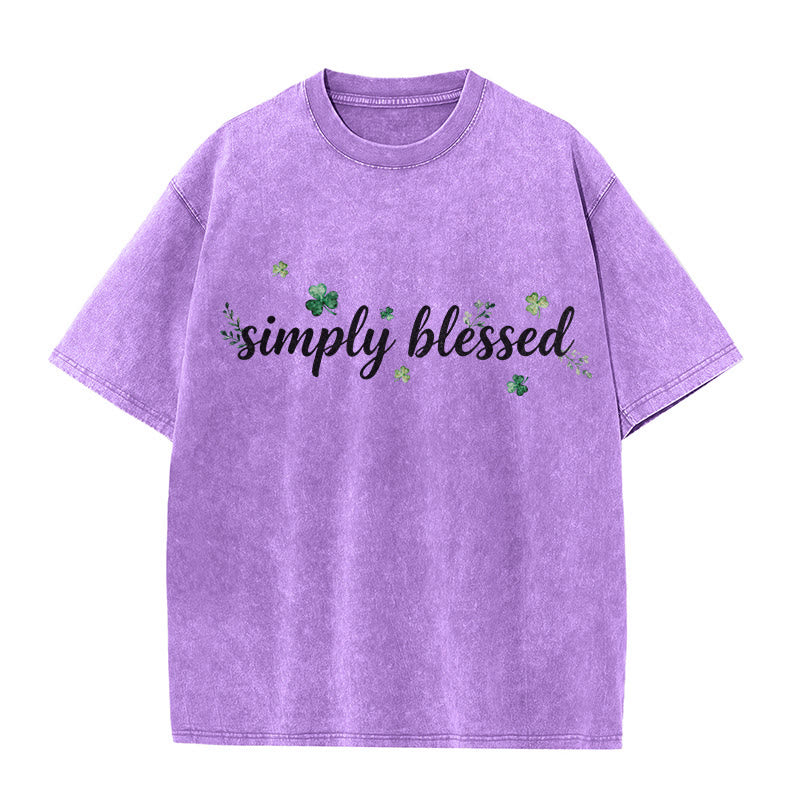 Christianartworkshop Not Lucky Simply Blessed Psalm 34:8 Unisex Washed T-Shirt - image 20