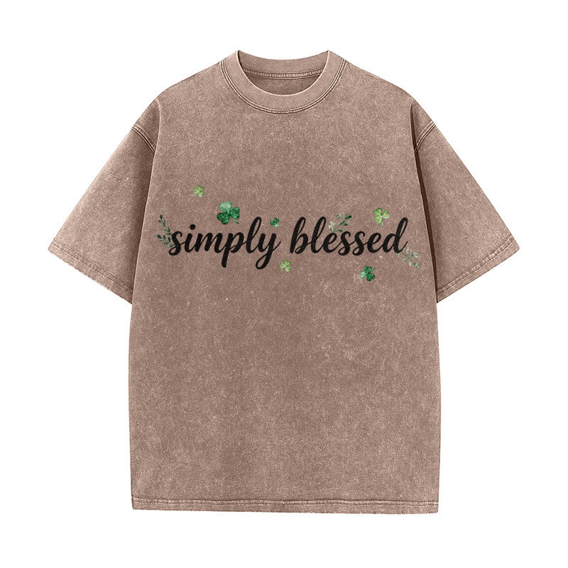 Christianartworkshop Not Lucky Simply Blessed Psalm 34:8 Unisex Washed T-Shirt - image 10