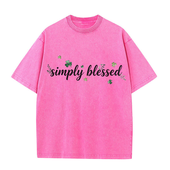Christianartworkshop Not Lucky Simply Blessed Psalm 34:8 Unisex Washed T-Shirt - image 17