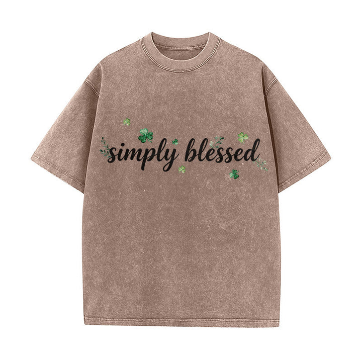 Christianartworkshop Not Lucky Simply Blessed Psalm 34:8 Unisex Washed T-Shirt - image 11