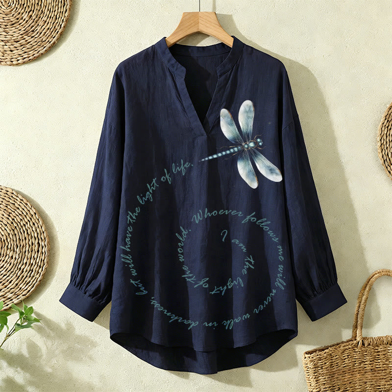 Christianartworkshop Eternal Light Dragonfly Women's Blouse – Walk in Faith and Grace - Navy Blue - 2XL - image 12