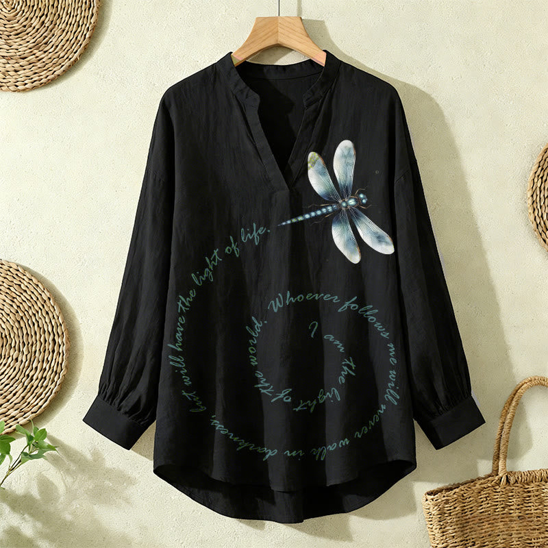 Christianartworkshop Eternal Light Dragonfly Women's Blouse – Walk in Faith and Grace - Black - 2XL - image 6