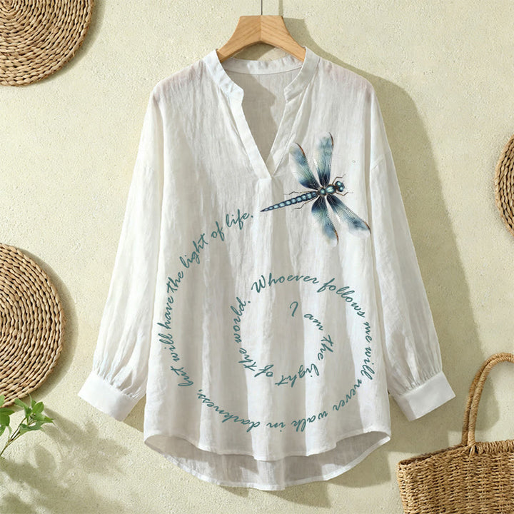 Christianartworkshop Eternal Light Dragonfly Women's Blouse – Walk in Faith and Grace - image 2