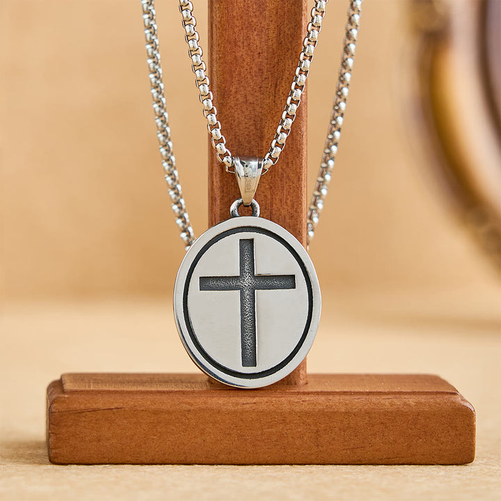 Christianartworkshop St. Christopher Protect Us Oval Medallion Necklace: Embody His Traveler’s Protection - image 2
