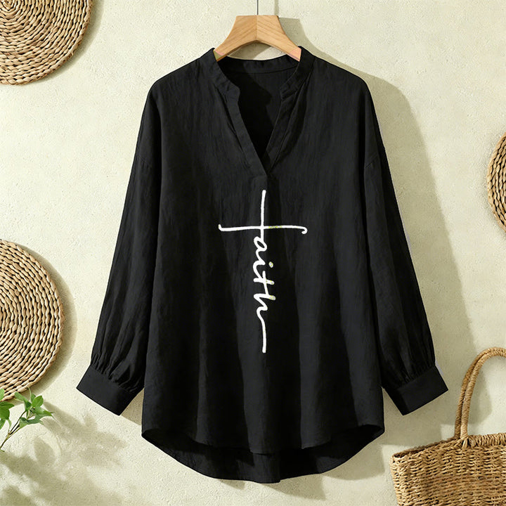 Christianartworkshop Eternal Light Cross Women's Blouse – Embrace Faith and Grace - Black - 2XL - image 12
