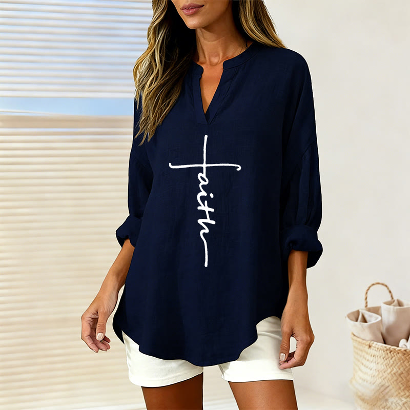 Christianartworkshop Eternal Light Cross Women's Blouse – Embrace Faith and Grace - image 4