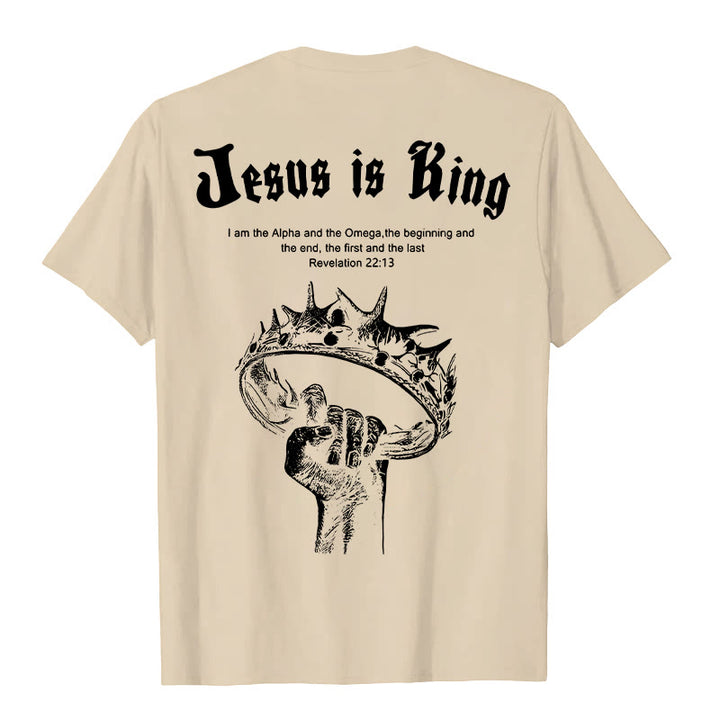 Christianartworkshop Jesus is King T-shirt - Beige - 2XL - image 3
