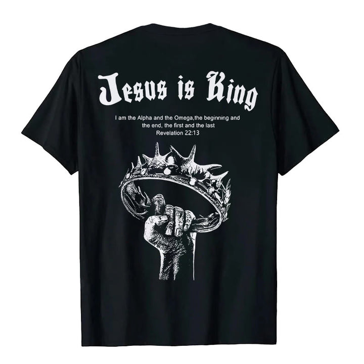 Christianartworkshop Jesus is King T-shirt - Black - 2XL - image 2