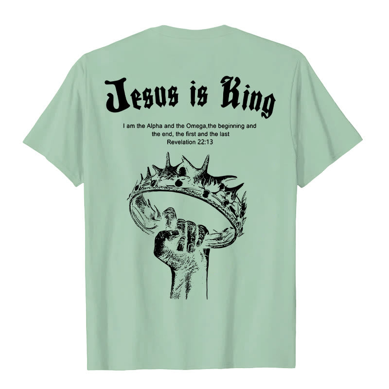 Christianartworkshop Jesus is King T-shirt - Light Green - 2XL - image 7