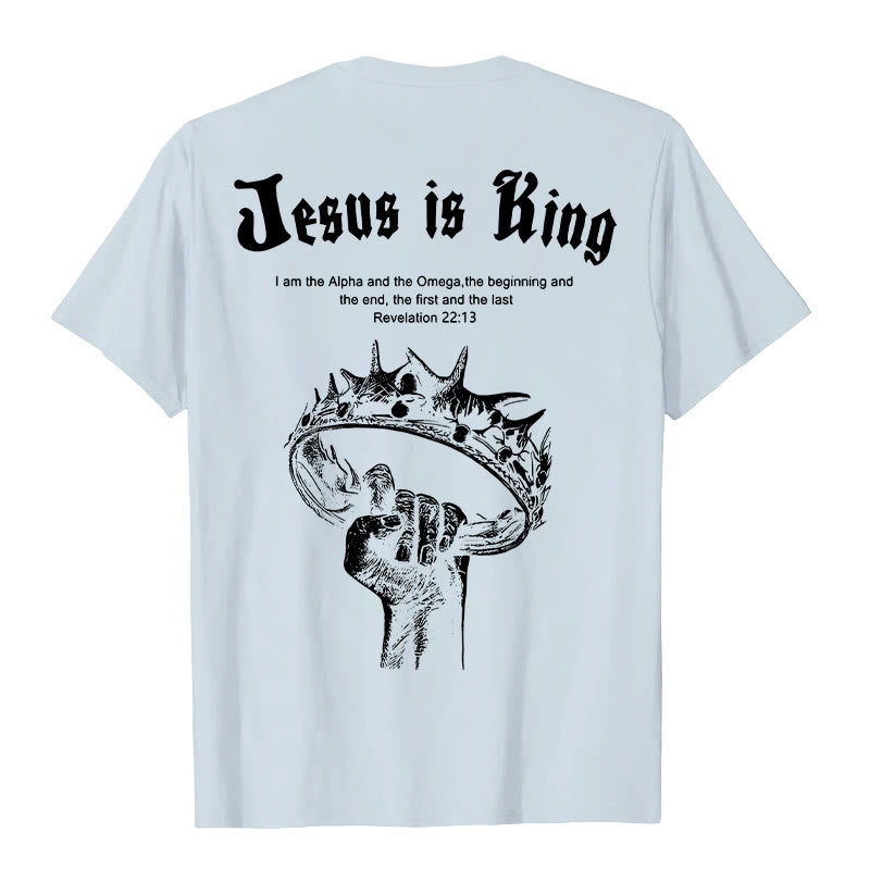 Christianartworkshop Jesus is King T-shirt - Blue - 2XL - image 4