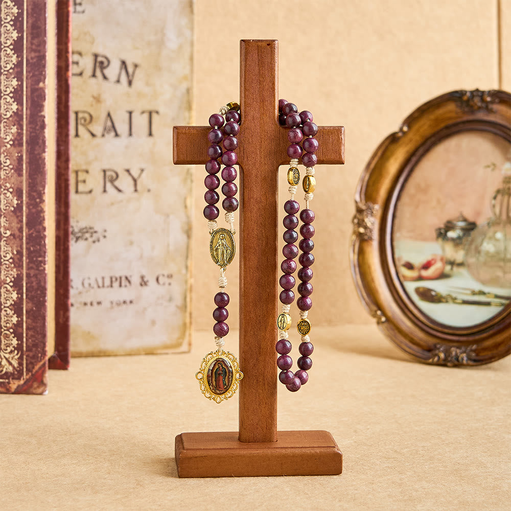 Christianartworkshop Solid Wood Standing Cross Desktop Ornament: Embody His Quiet Strength - Cross(without Rosary) - image 0
