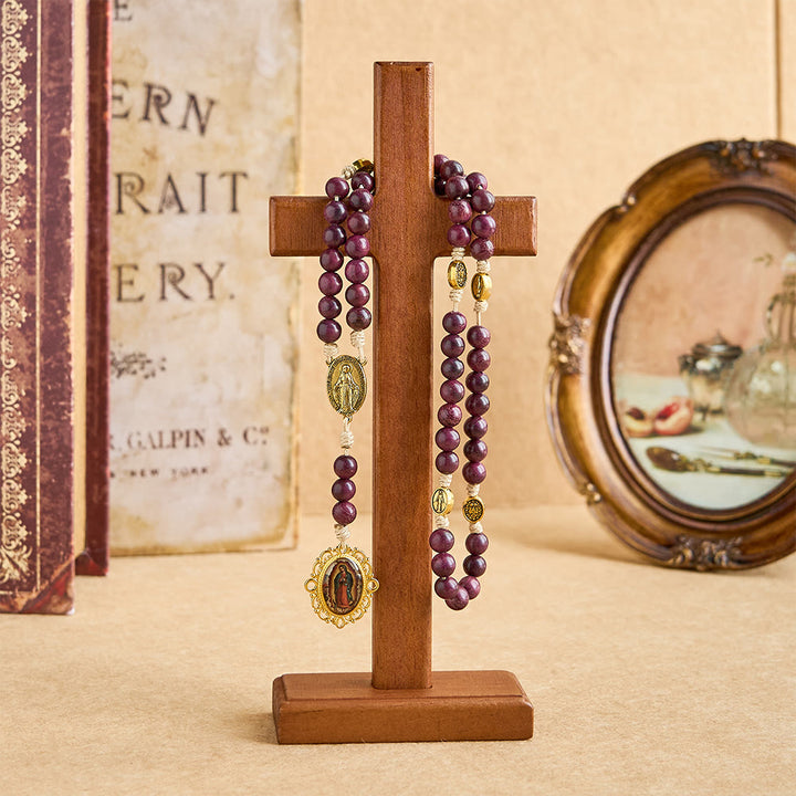 Christianartworkshop Solid Wood Standing Cross Desktop Ornament: Embody His Quiet Strength - Cross(without Rosary) - image 0