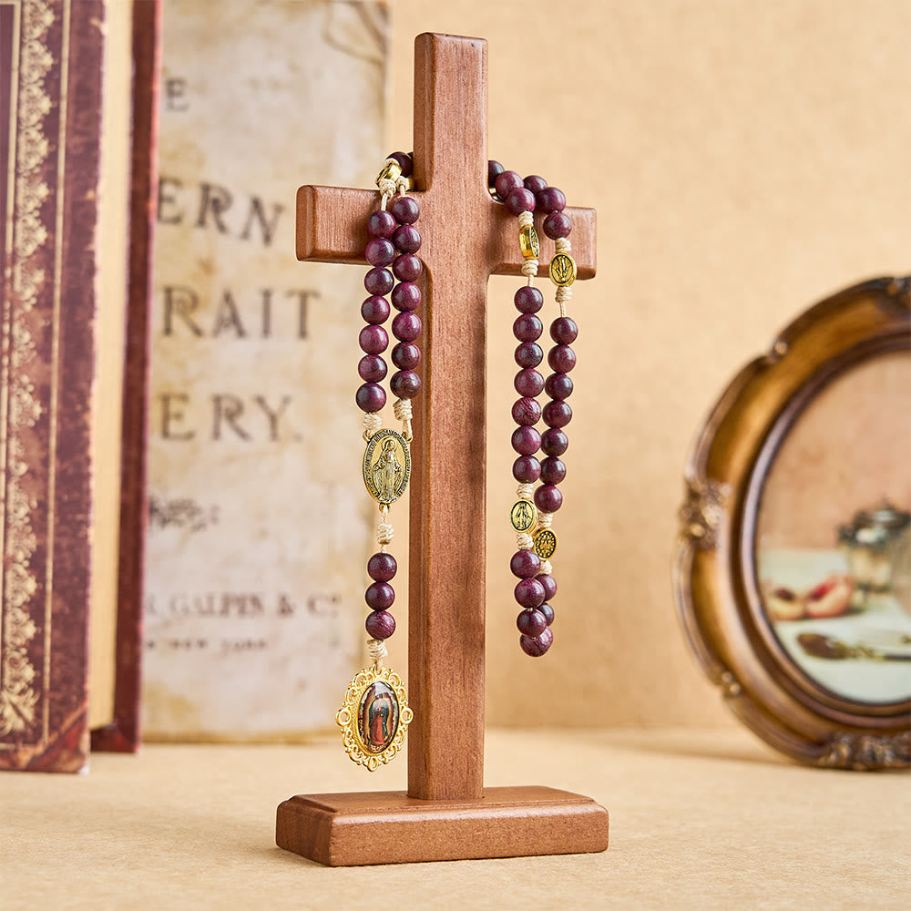 Christianartworkshop Solid Wood Standing Cross Desktop Ornament: Embody His Quiet Strength - image 1