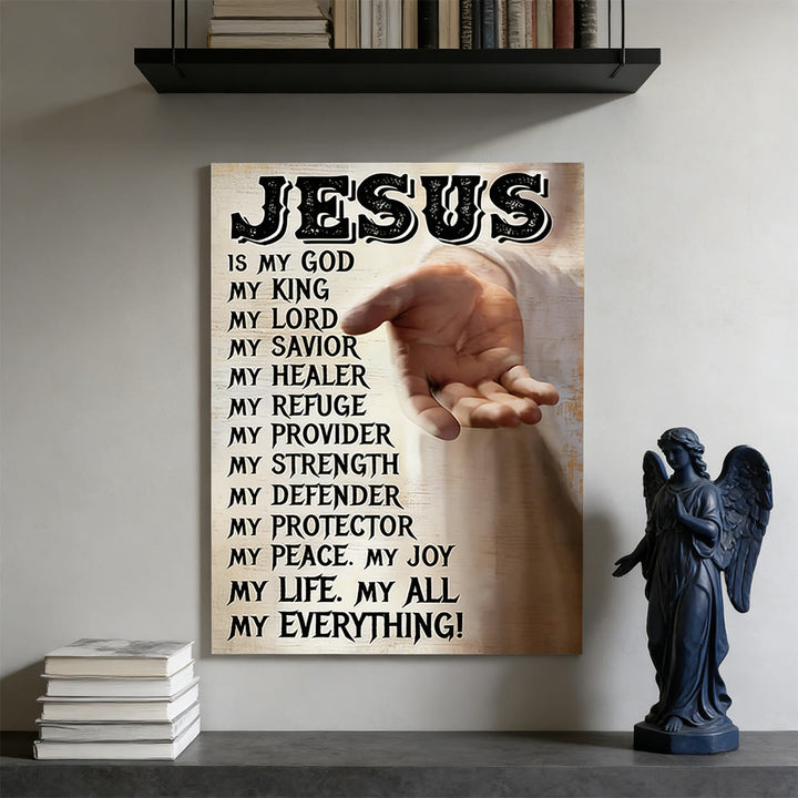 Christianartworkshop Outstretched Hand of Jesus Wall Art Print: Daily Reminder of His Love and Care - 13.77"*19.58"*0.7"/35*50*1.8cm - Framed Canvas Painting - image 0