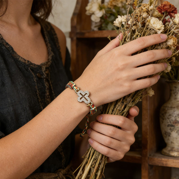 Christianartworkshop Woven Cord Cross with Shimmering Cross Bracelet: Ground Your Faith in His Enduring Presence - image 13