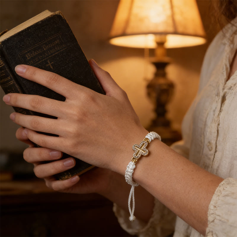 Christianartworkshop Woven Cord Cross with Shimmering Cross Bracelet: Ground Your Faith in His Enduring Presence - image 9