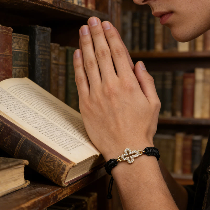 Christianartworkshop Woven Cord Cross with Shimmering Cross Bracelet: Ground Your Faith in His Enduring Presence - image 6