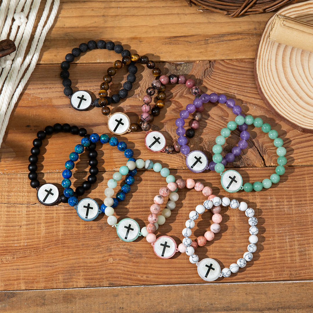 Christianartworkshop NFC-Enabled Natural Stone Bible Verse Bracelet: Tap to Receive Daily Jesus’ Word - image 0