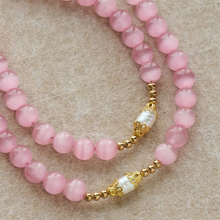 Christianartworkshop Pink Cat’s Eye & Acrylic Bead Our Lady Rosary: Embody Sacred Love and Gentle Devotion - image 7