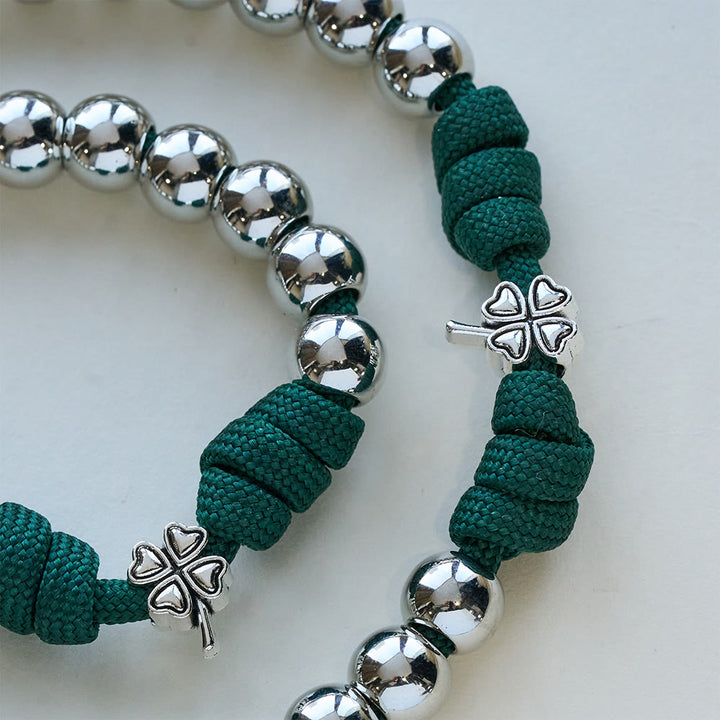 Christianartworkshop Four-Leaf Clover Crucifix Paracord Rosary: Embody Sacred Strength and Devotion - image 5
