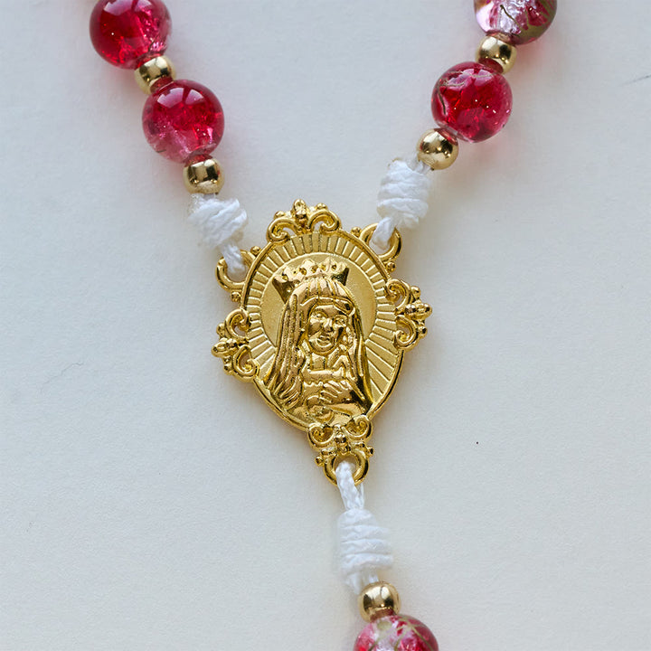 Christianartworkshop Red Glass Bead Holy Spirit Dove Our Lady Rosary: Embody Sacred Love and Vibrant Devotion - image 7