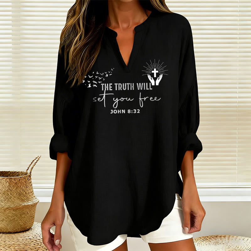 Christianartworkshop The Truth Will Set You Free John 8:32 Women’s Blouse: Embody Faith and Freedom - image 11