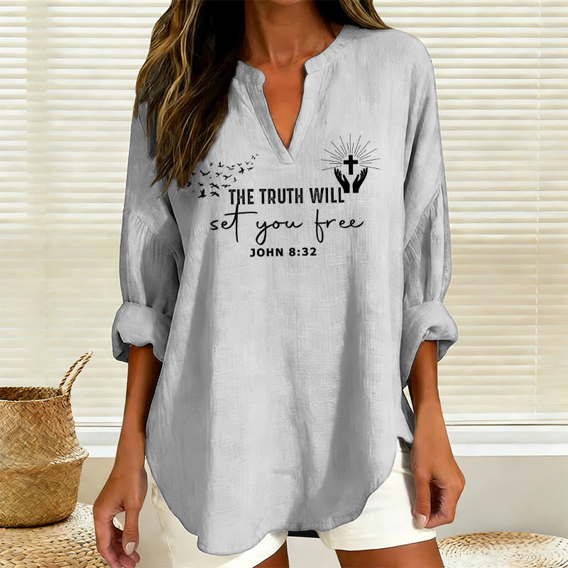 Christianartworkshop The Truth Will Set You Free John 8:32 Women’s Blouse: Embody Faith and Freedom - image 14