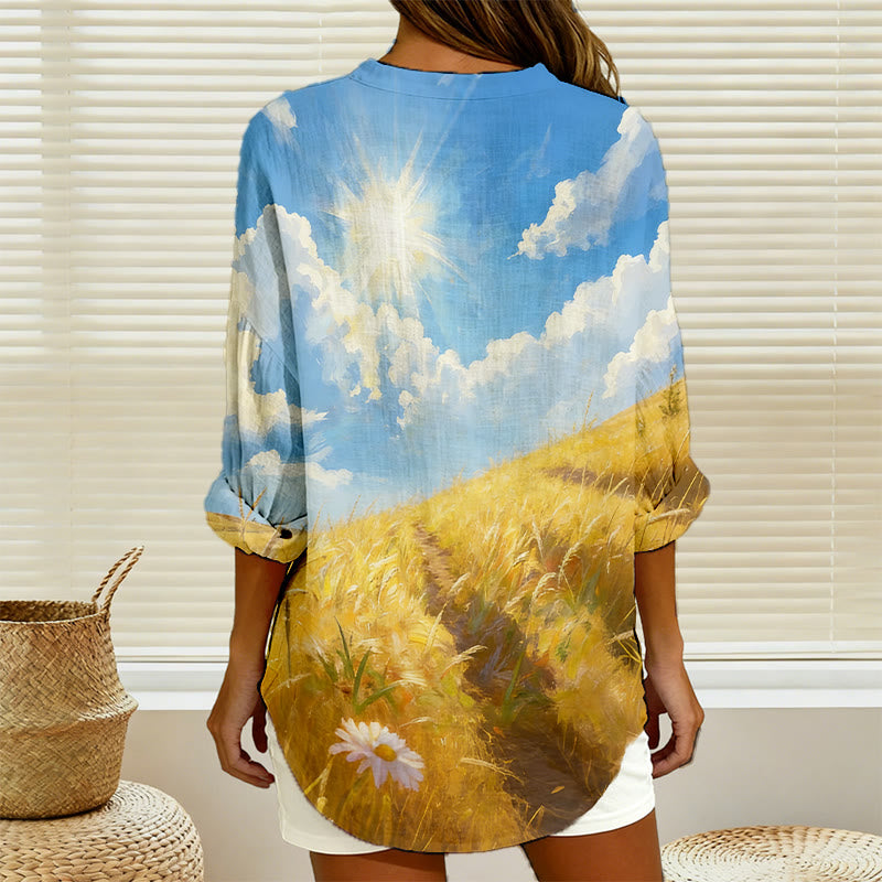 Christianartworkshop Good Shepherd Flock & Cross Women’s Blouse: Embody Faith and Gentle Devotion - image 5