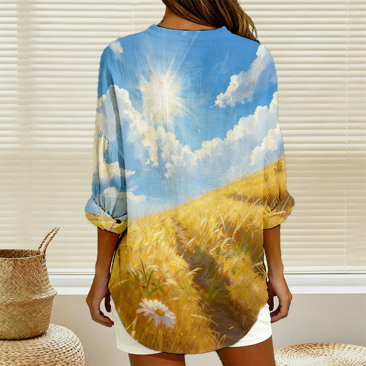 Christianartworkshop Good Shepherd Flock & Cross Women’s Blouse: Embody Faith and Gentle Devotion - image 5