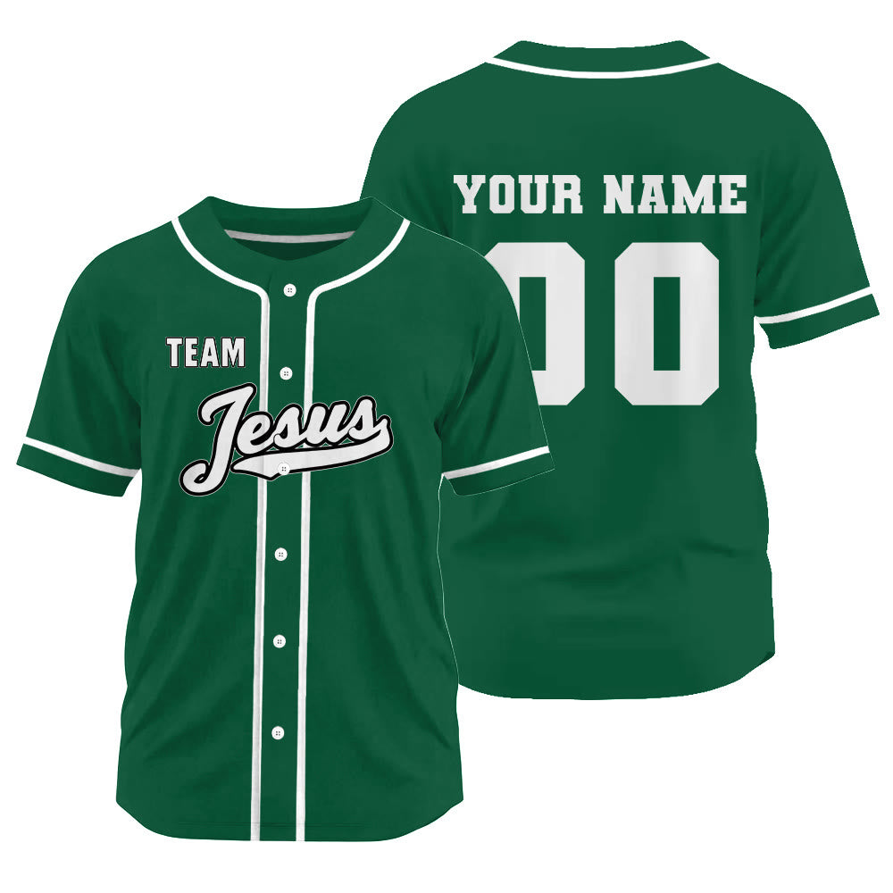 Christianartworkshop Retro Team Jesus Athletic Faith Unity Custom Baseball Jersey - Green - 3XL - Name & Number Customized - image 17