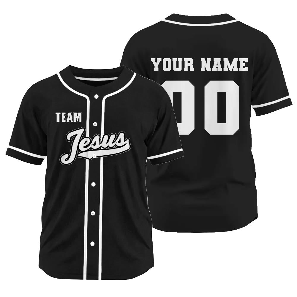 Christianartworkshop Retro Team Jesus Athletic Faith Unity Custom Baseball Jersey - Black - 3XL - Name & Number Customized - image 8
