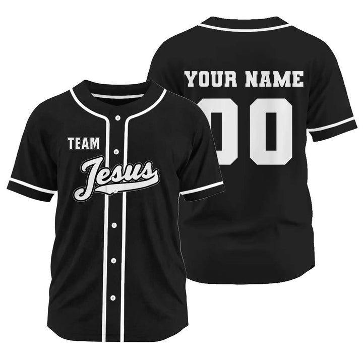 Christianartworkshop Retro Team Jesus Athletic Faith Unity Custom Baseball Jersey - Black - 3XL - Name & Number Customized - image 8