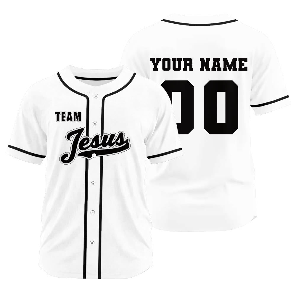 Christianartworkshop Retro Team Jesus Athletic Faith Unity Custom Baseball Jersey - White - 3XL - Name & Number Customized - image 0
