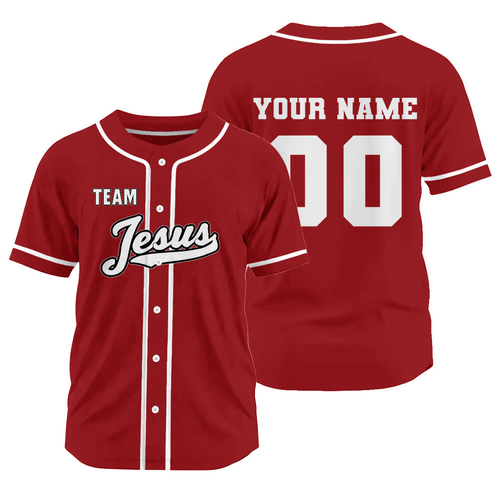 Christianartworkshop Retro Team Jesus Athletic Faith Unity Custom Baseball Jersey - Red - 3XL - Name & Number Customized - image 20