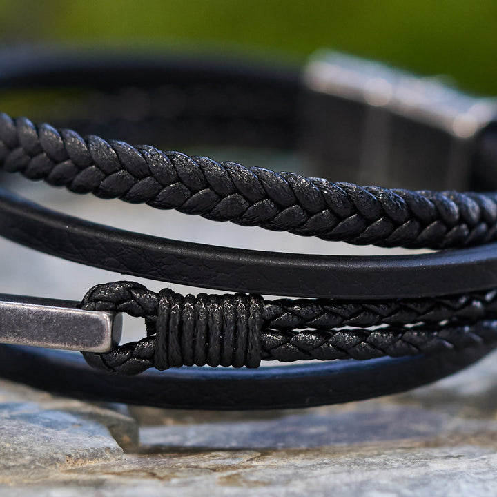 Christianartworkshop Tri - Color Stainless Steel Cross & Braided Leather Fashion Bracelet - image 22