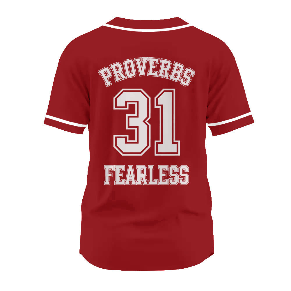 Christianartworkshop Retro Athletic Proverbs 31 Fearless Graphic Unisex Baseball Jersey - image 10