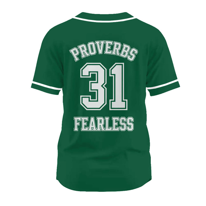 Christianartworkshop Retro Athletic Proverbs 31 Fearless Graphic Unisex Baseball Jersey - image 19