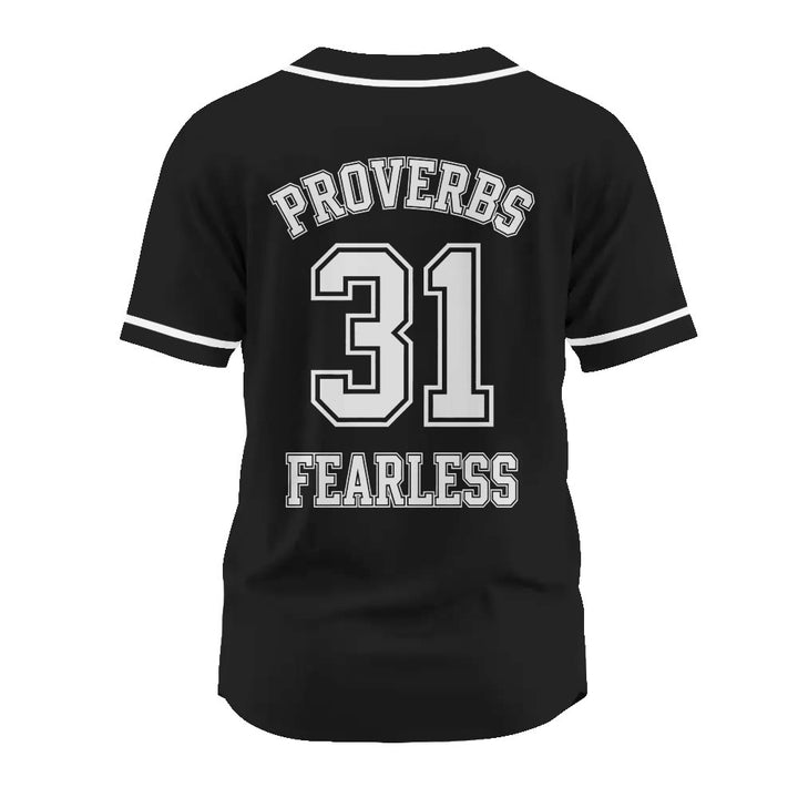 Christianartworkshop Retro Athletic Proverbs 31 Fearless Graphic Unisex Baseball Jersey - image 13
