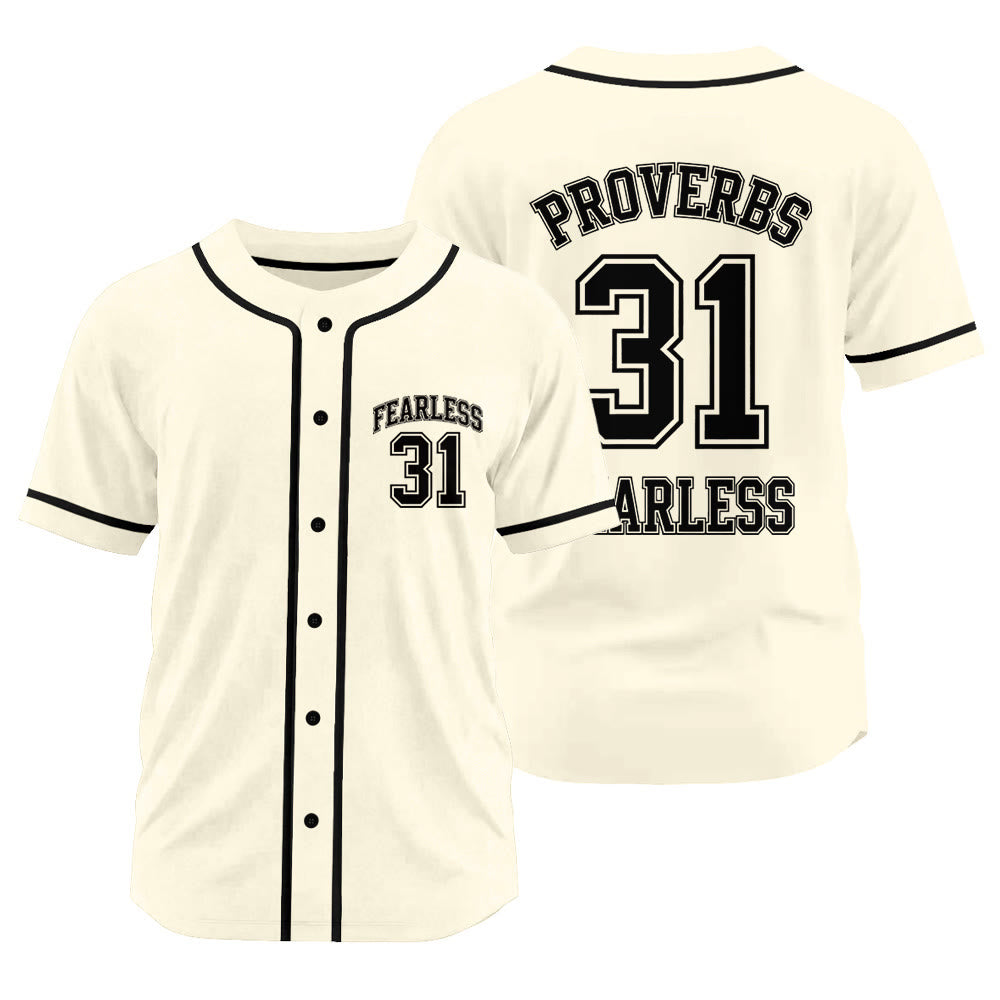 Christianartworkshop Retro Athletic Proverbs 31 Fearless Graphic Unisex Baseball Jersey - Apricot - 3XL - image 20