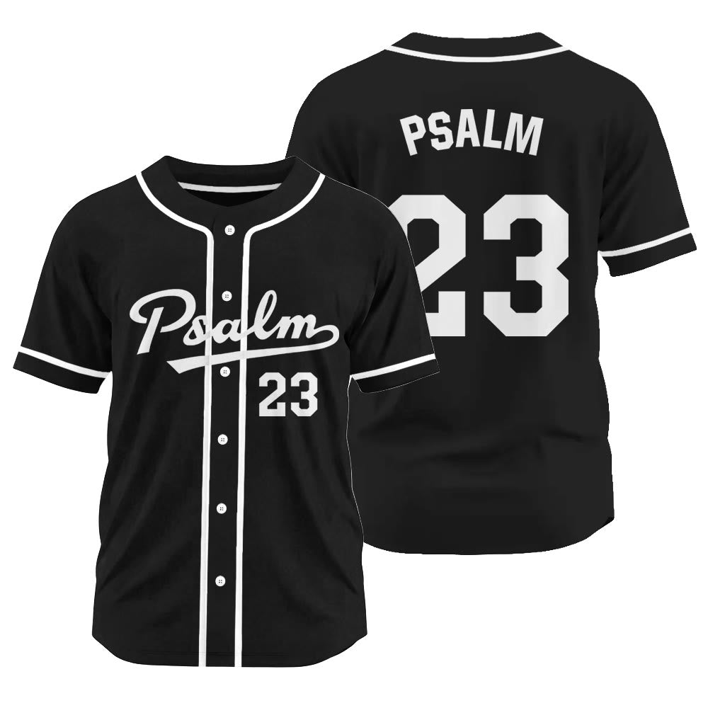 Christianartworkshop Athletic Style Psalm 23 Faith Statement Unisex Baseball Jersey - Black - 3XL - image 0