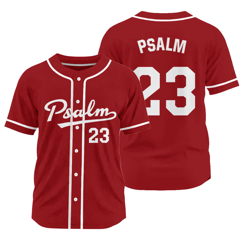 Christianartworkshop Athletic Style Psalm 23 Faith Statement Unisex Baseball Jersey - Red - 3XL - image 8