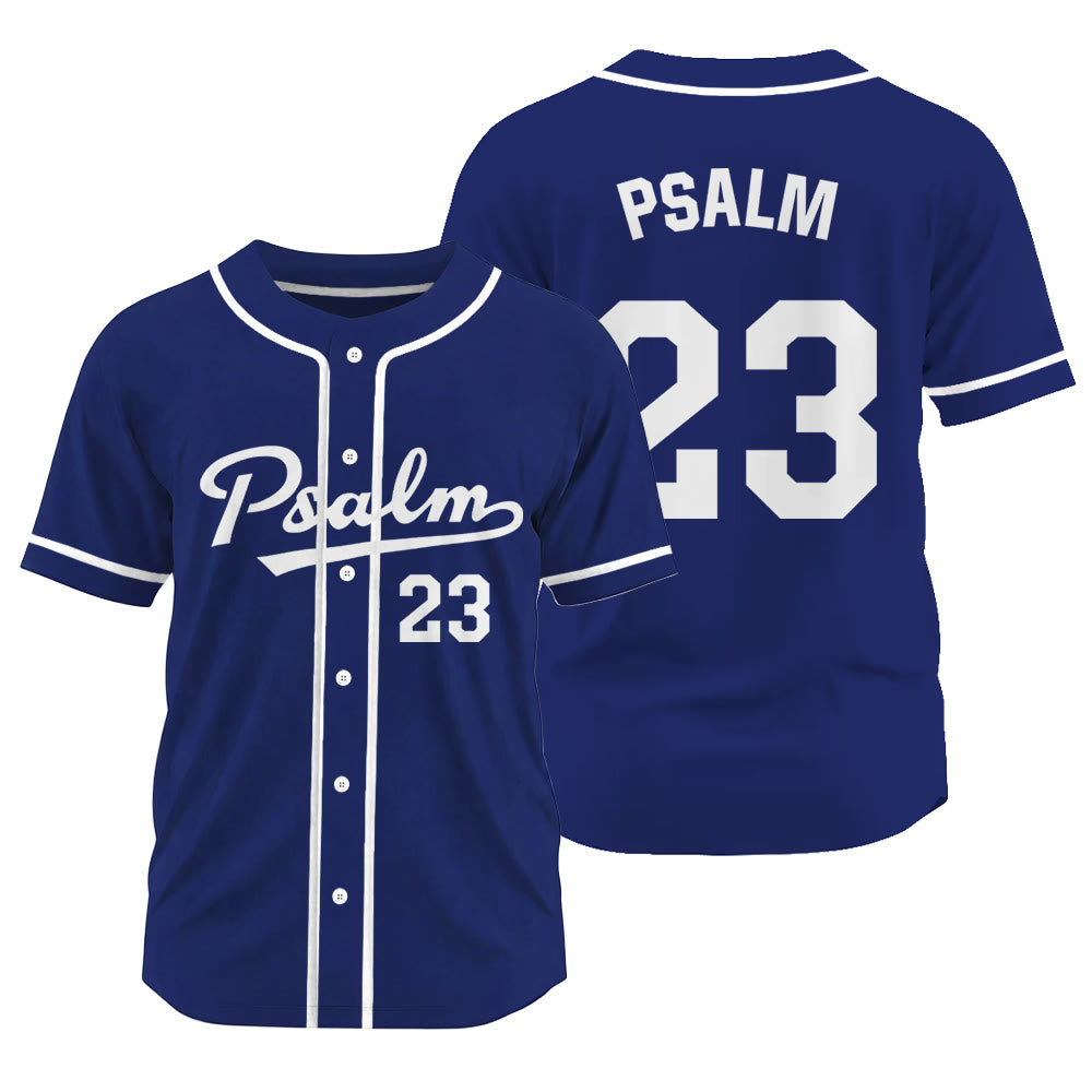 Christianartworkshop Athletic Style Psalm 23 Faith Statement Unisex Baseball Jersey - Navy Blue - 3XL - image 11