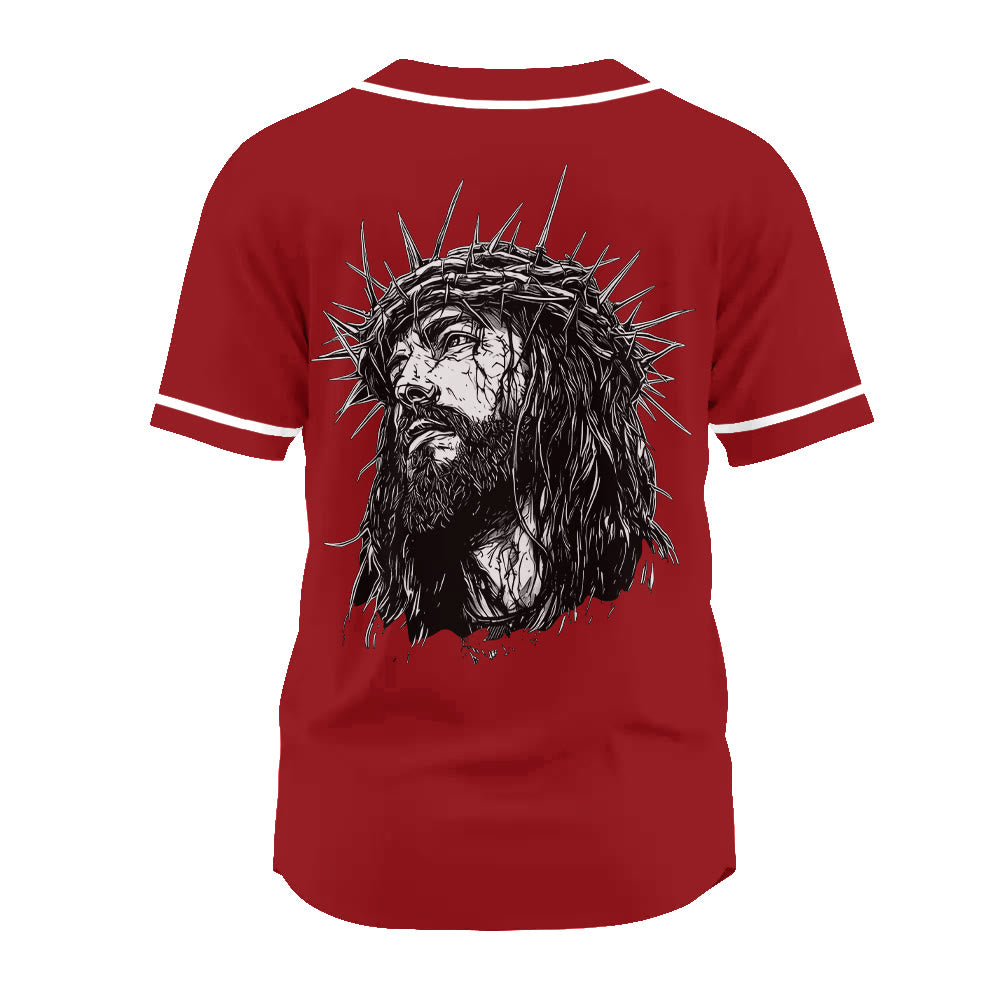 Christianartworkshop Jesus Christ Faith Statement Unisex Baseball Jersey with Crown of Thorns Portrait - image 16