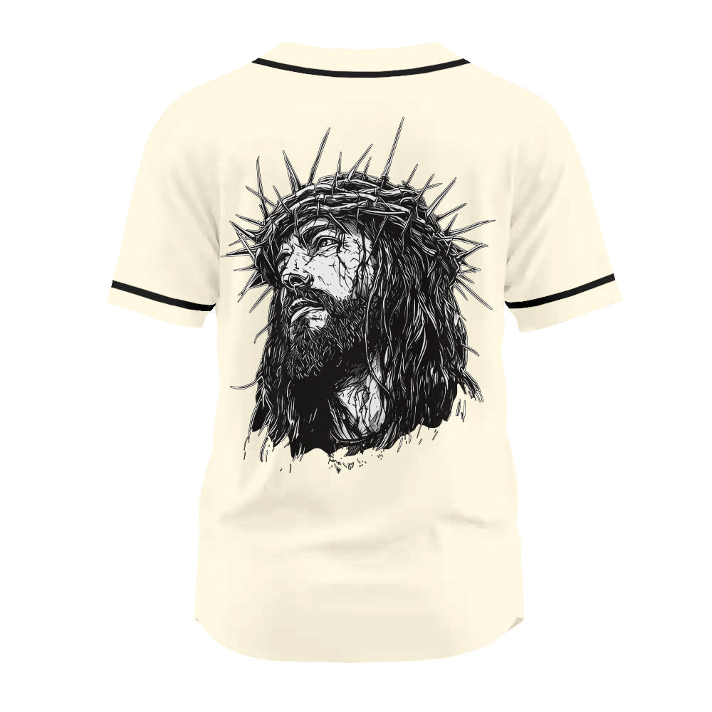 Christianartworkshop Jesus Christ Faith Statement Unisex Baseball Jersey with Crown of Thorns Portrait - image 13