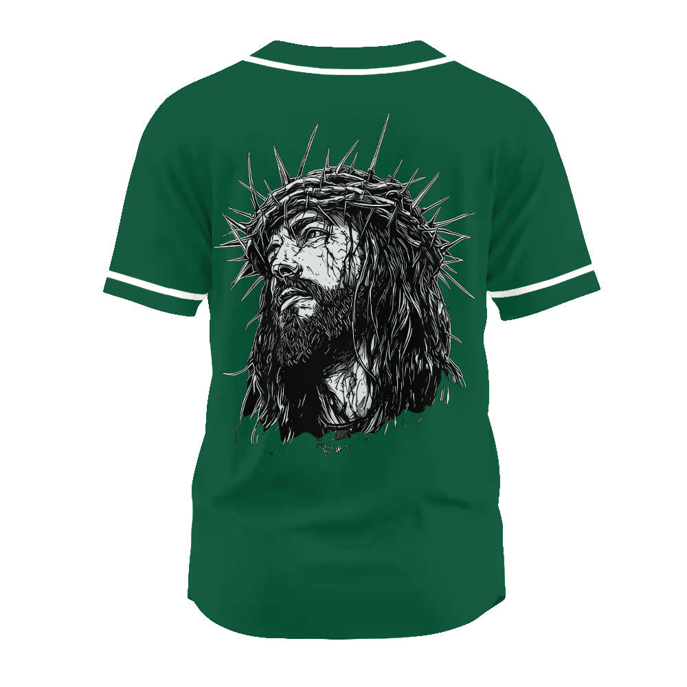 Christianartworkshop Jesus Christ Faith Statement Unisex Baseball Jersey with Crown of Thorns Portrait - image 22