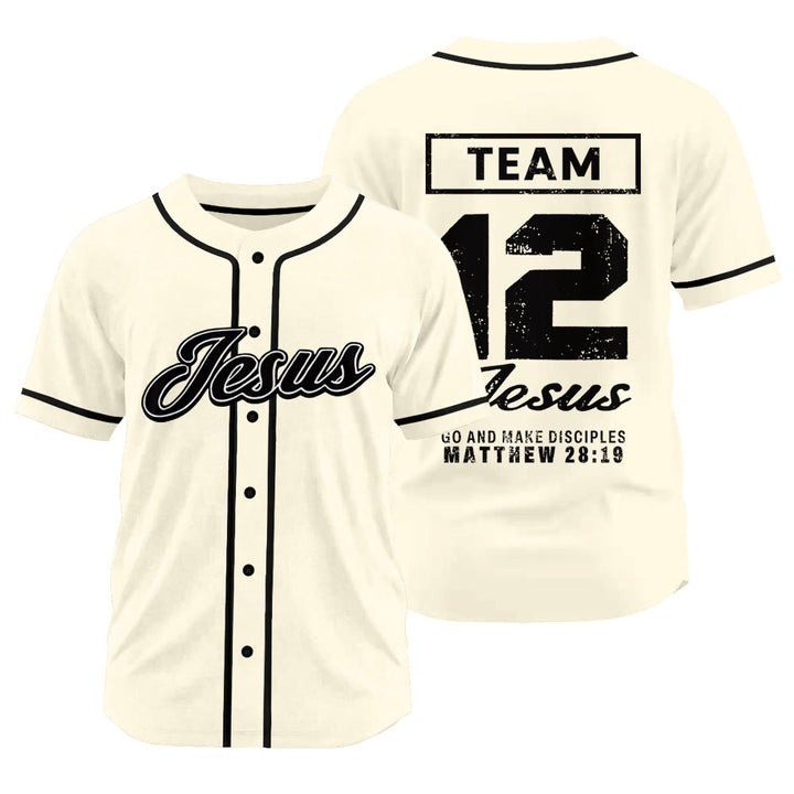 Christianartworkshop Matthew 28:19 Team Jesus Go and Make Disciples Unisex Baseball Jersey - Apricot - 3XL - image 17